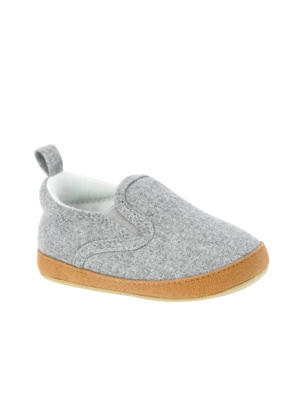 Carter's Gray Slip-On Baby Walker Shoes with Tan Sole - 3-6M - Picture 4 of 6
